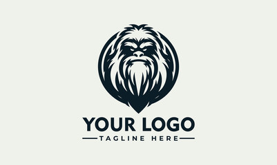 Powerful gorilla beast head mascot symbol, vector. logo. illustration