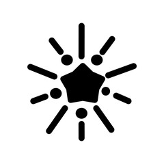 Fireworks isolated on dark transparent background