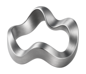 Abstract wave-form ring crafted from brushed aluminum.
