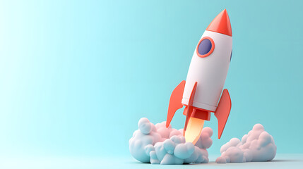 A rocket taking off representing startup or new project launch