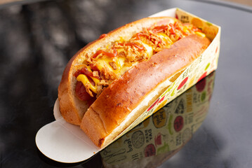Hot Dog with onion crispy