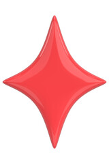 Obraz premium Glossy Star Sparkle. 3D Illustration.