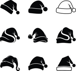 Santa hat icons for Santa and Christmas
