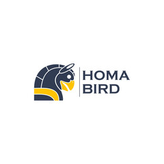 Homa bird logo - vector illustration, homa bird emblem design with shield. Suitable for your design need, logo, illustration, animation, etc.
