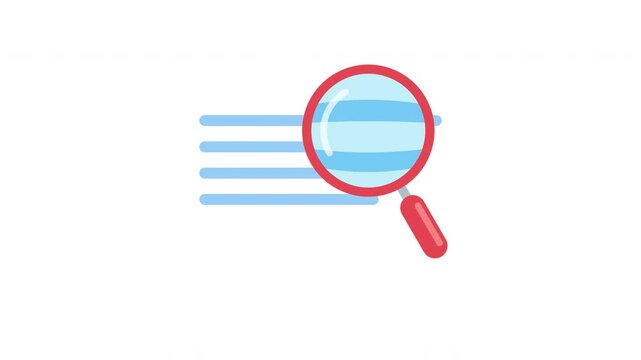 Red Magnifying Glass Fast Horizontal Scan Lines Motion Graphic ProRes Alpha Channel 4K 60fps