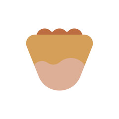 Minimalist Flat Dumpling Icon in Brown and Beige Tones