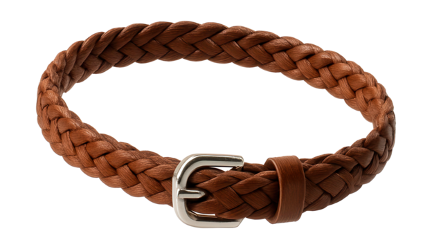 Braided leather anklet with adjustable buckle for relaxed summer styles.