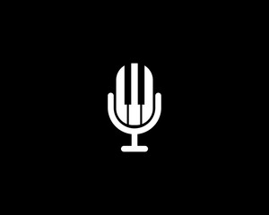 Modern microphone minimalist logo design