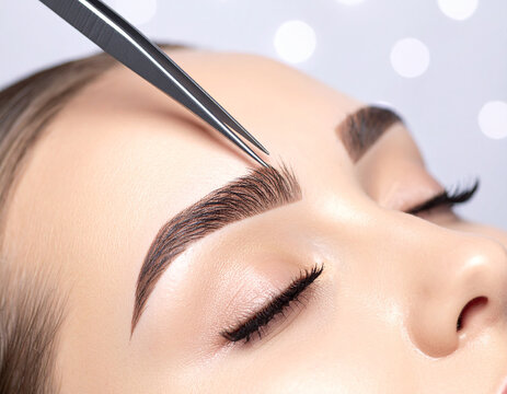 Depilacja regulacja brwi pęsetą