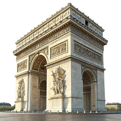 Arc de triomphe monument in paris isolated on transparent background
