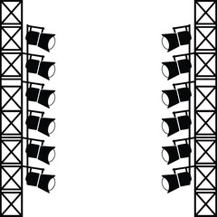 Stage lighting rigs with multiple spotlights