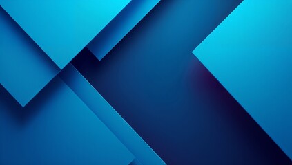 Cyan Geometric Shapes with Soft Shadows and Crisp Matte Futuristic Finish