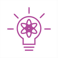 Science and Innovation A Light Bulb with an Atom Inside, Representing Ideas and Progress