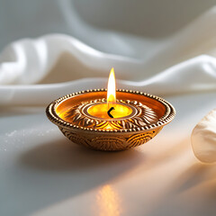 Christmas candlelight glow in a dark church with hot wax flames on a glass candlestick