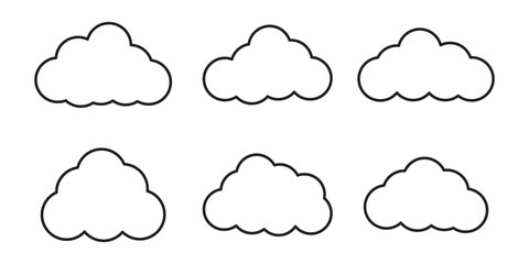 Obraz premium Cloud icons vector pack in black colors