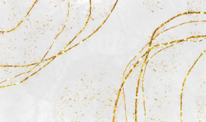 Elegant gold swirls on textured white background