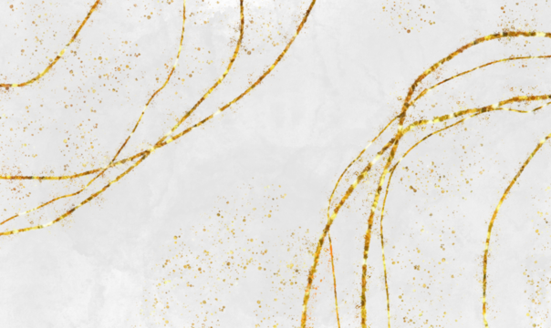 Elegant gold swirls on textured white background