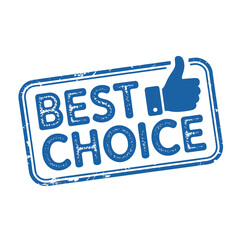 Best choice stamp with thumbs up icon