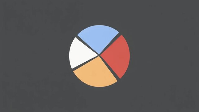A simple, colorful pie chart representing data segments on a dark background.