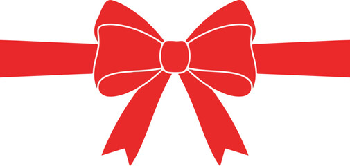 Crimson Gift Adornment: A vivid crimson bow, its elegant curves and symmetrical design epitomize the spirit of gifting, celebration, and aesthetic grace.