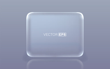 Modern frosted glass rectangular panel with rounded corners and subtle reflection.