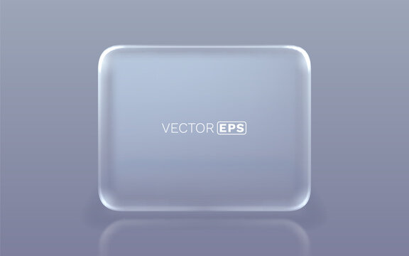 Modern frosted glass rectangular panel with rounded corners and subtle reflection.