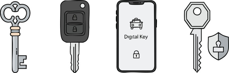 Evolution of Keys From Classic to Digital Security Icons