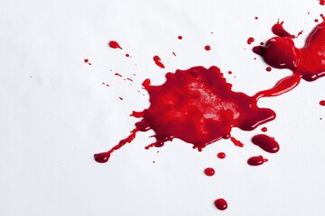 Abstract red ink splash on white background, dynamic paint explosion symbolizing creative inspiration, artistic concept for design, marketing, and branding projects.