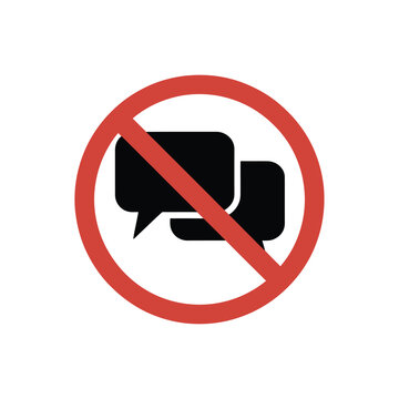 No talking or chatting allowed sign