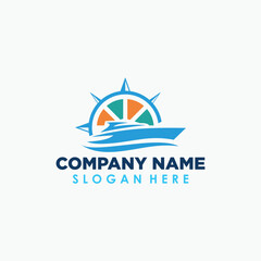 cruise ship elegant logo design template, transportation logo