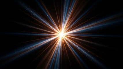 Obraz premium Bright Light Bursting Outward with Energy and Sparkles Against a Dark Background