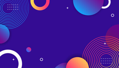 Abstract colorful geometric shapes background with gradient circles and modern design elements.