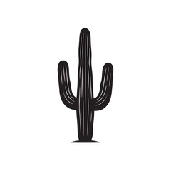 Silhouette of a cactus desert plant