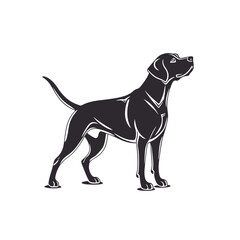 Obraz premium Black Silhouette Dog Illustration Standing on White Background
