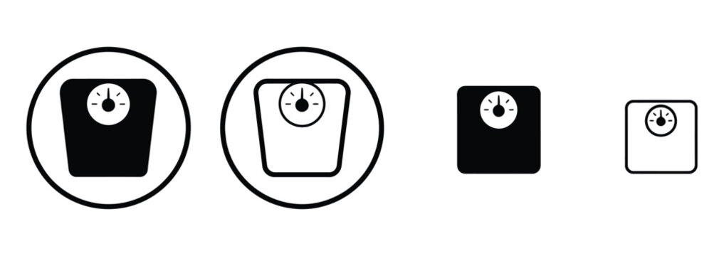 Track your fitness goals with these modern scale icons, ideal for health and wellness apps, inspiring healthy living and weight management, perfect for promoting a balanced lifestyle