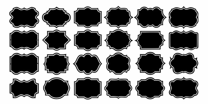 Collection of decorative frames and borders in various shapes and styles