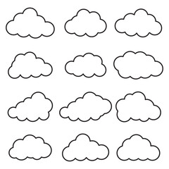 Fototapeta premium Cloud icon vector. Line sky symbol. Trendy flat weather outline ui sign design. Thin linear graphic pictogram for web site, mobile application. Logo illustration. Eps1