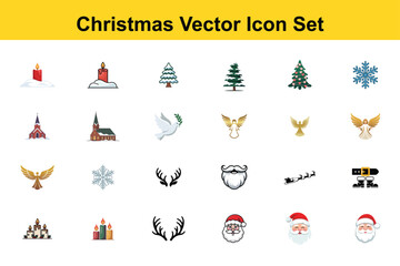 Collection of christmas vector icon set for holiday design