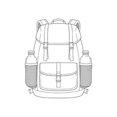 Hiking Backpack Line Art Illustration