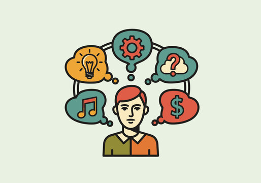 Creative thinking concept with mind map of ideas and solutions - Powered by Adobe