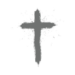 Grunge Christian Cross Symbol Illustration