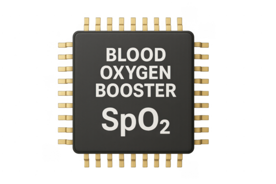 Blood oxygen booster spo2 chip technology concept - Powered by Adobe