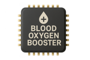 Microchip booster improving blood oxygen levels concept