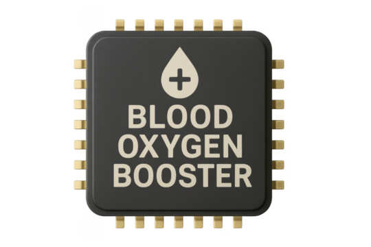 Microchip booster improving blood oxygen levels concept