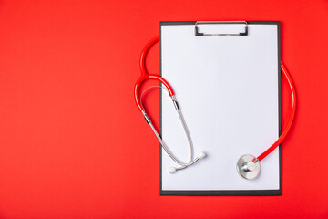 Stethoscope on the table. Medical instrument. Medical concept. Healthcare. Health Day.Doctor equipment. Cardiology. Heart disease.Lung diagnostics.Diagnosis of respiratory inflammation.Space for text