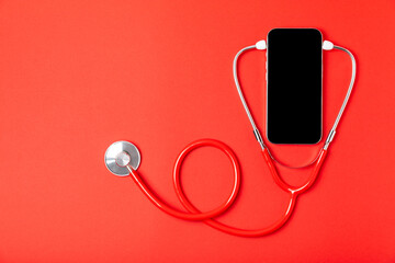 Stethoscope on the table. Medical instrument. Medical concept. Healthcare. Health Day.Doctor...