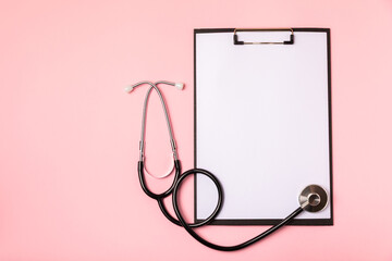 Stethoscope on the table. Medical instrument. Medical concept. Healthcare. Health Day.Doctor...