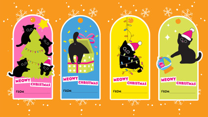 Christmas fun gift tags with cats