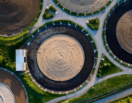 Aerial View of Circular Fields
