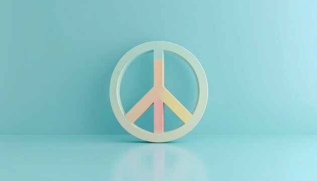 Groovy Retro Repeat, Christmas: Peaceful symbol radiates serenity, embodying joy and calmness with its soft, retro hues and simple design